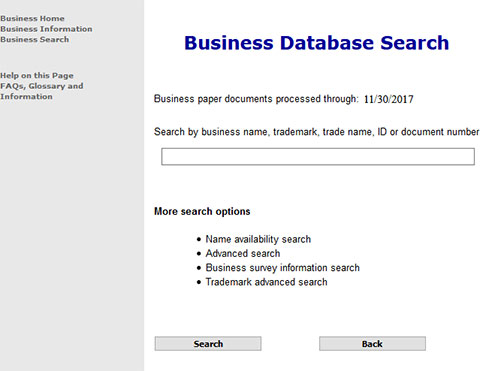 Colorado Business Entity Search