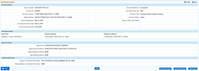 Connecticut Corporation Entity Details