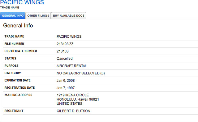 Hawaii Corporation Entity Details