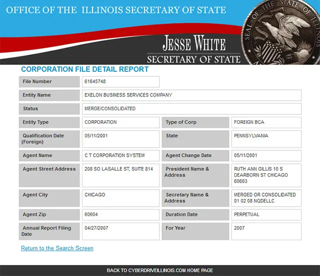 Illinois Corporation Entity Details