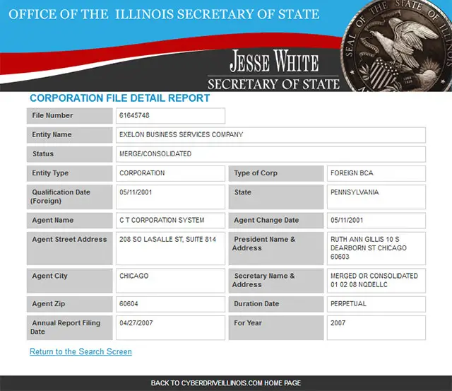 Illinois Secretary of State Business Search