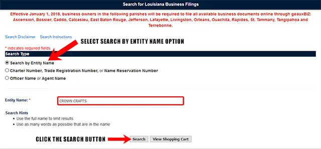 Louisiana Corporation Entity Search