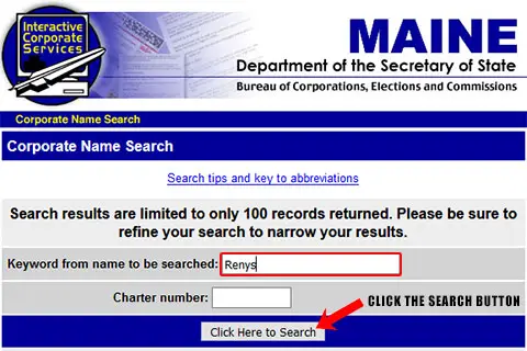 Maine Corporation Entity Search