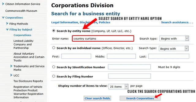 Massachusetts Corporation Entity Search