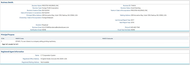 New Hampshire Corporation Entity Details