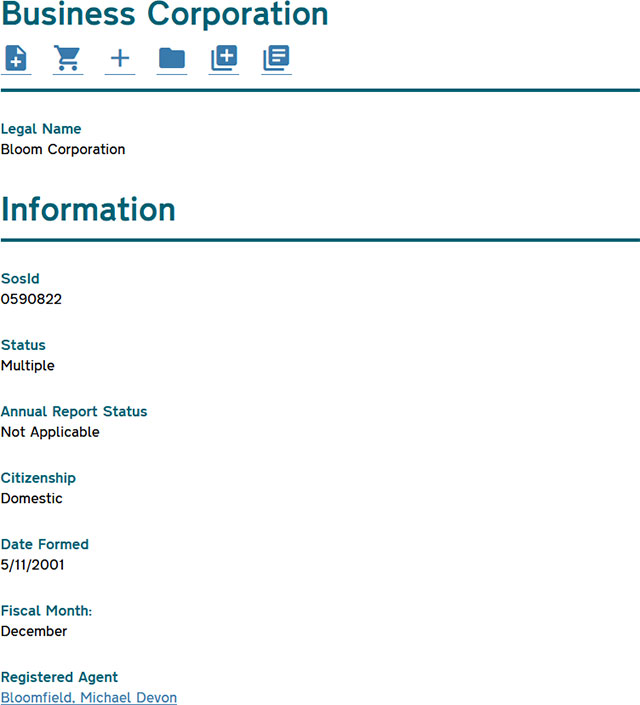 North Carolina Corporation Entity Details