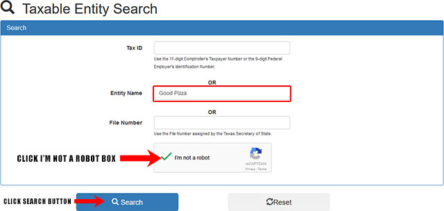 Texas Corporation Entity Search