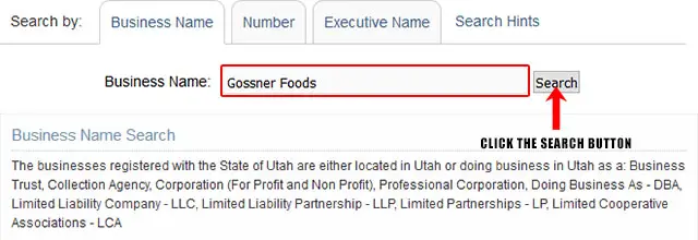 Utah Corporation Entity Search