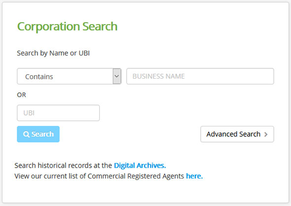 Washington Business Entity Search